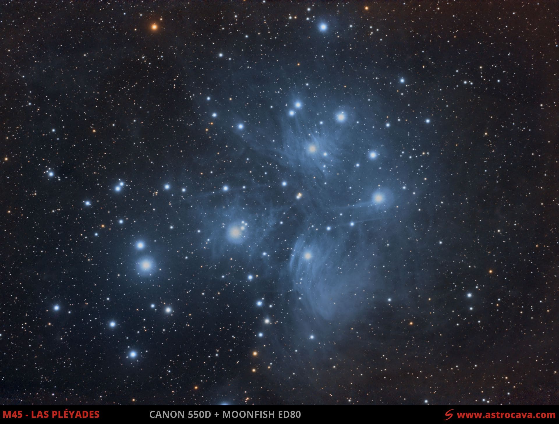 Cúmulo abierto «Las Pléyades» (M45) en Tauro