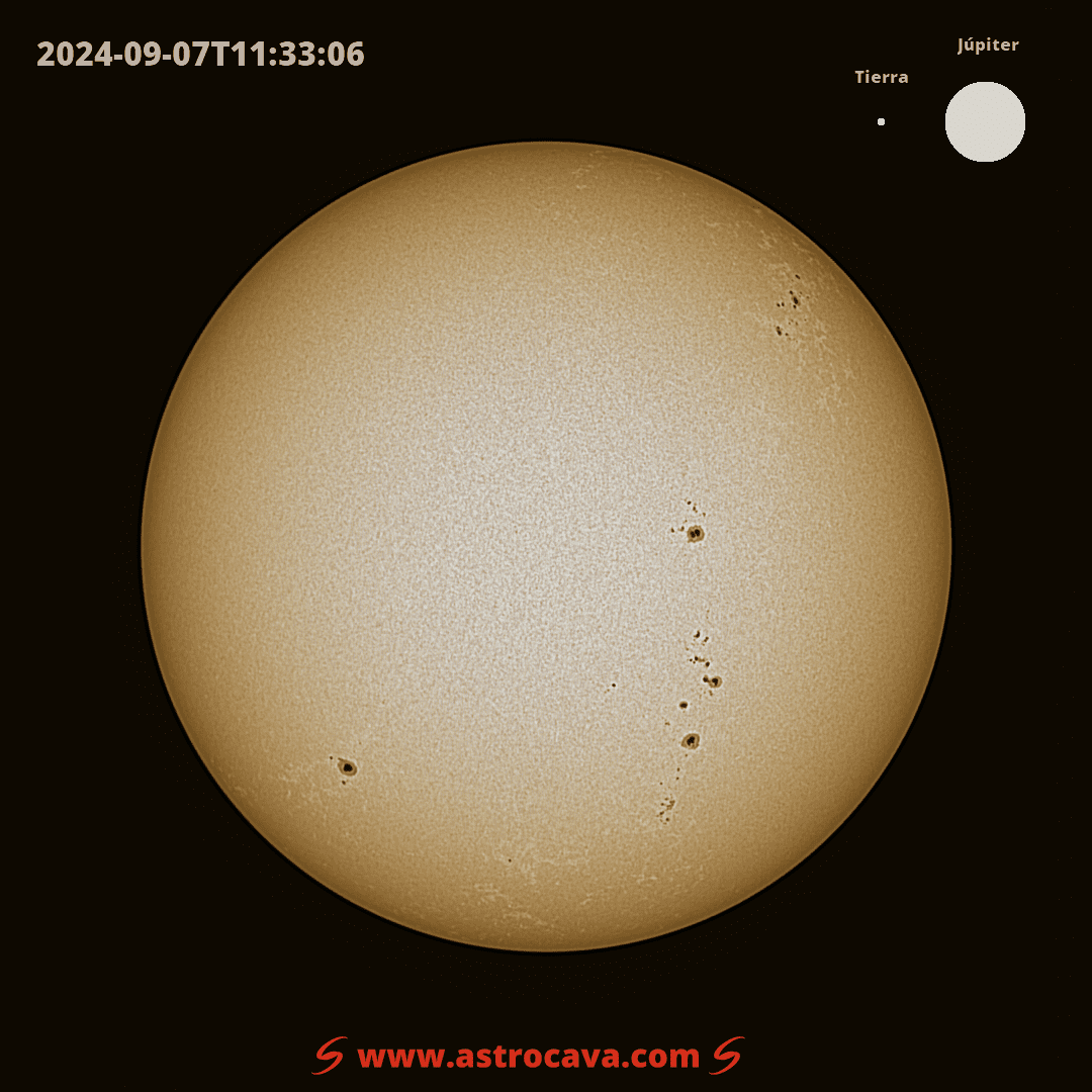 Disco solar completo. Seestar S50 y lámina Baader.