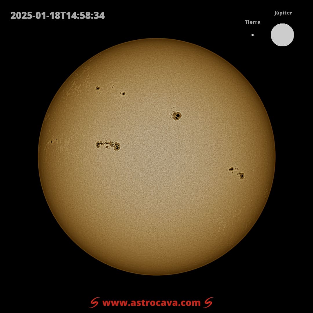 Disco solar completo. Seestar S50 y lámina Baader.