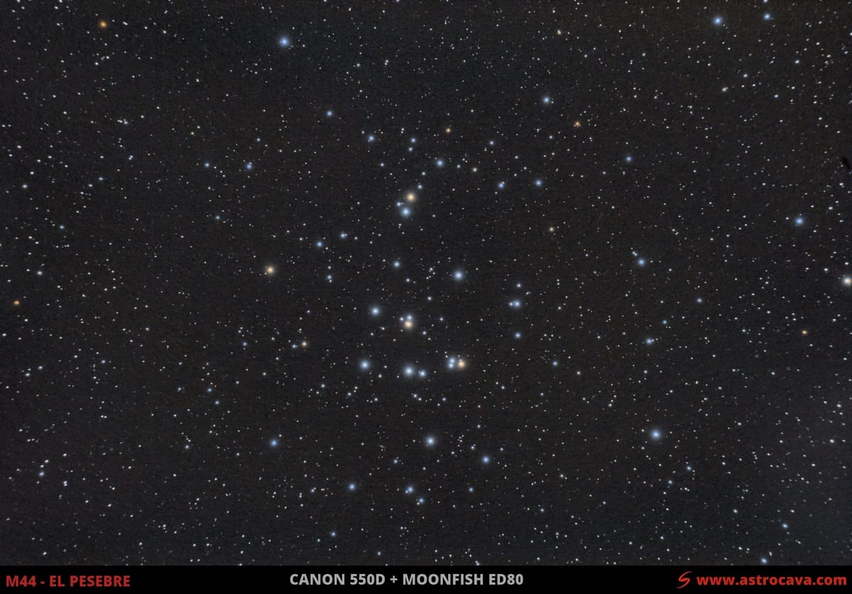 Cúmulo abierto El Pesebre (M44) en Cáncer