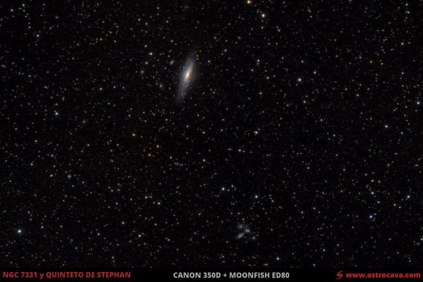 Galaxia NGC7331 y el «Quinteto de Stephan» en Perseo